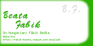 beata fabik business card